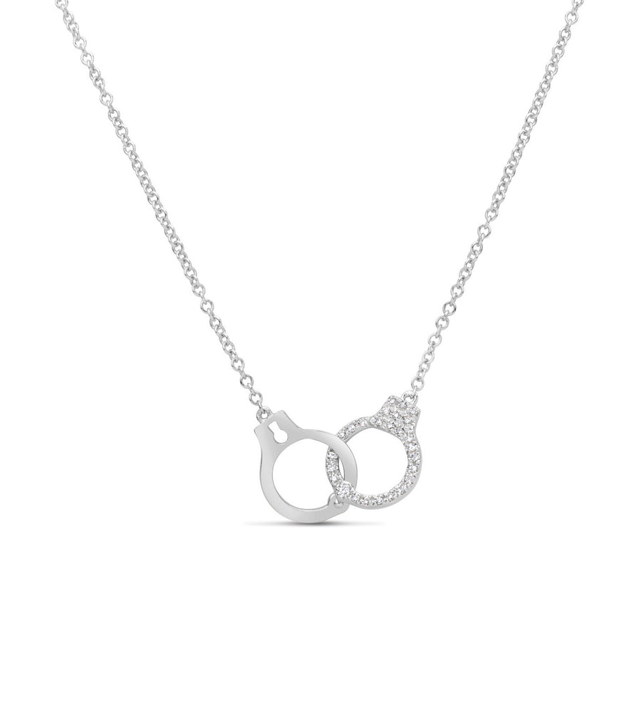 Diamond Handcuff Necklace - 14K White Gold - OLIVE & CHAIN Fine Jewelry