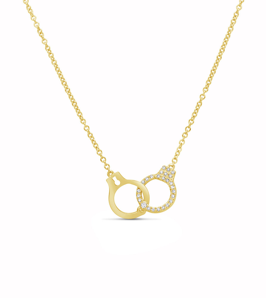 Diamond Handcuff Necklace - 14K Yellow Gold - OLIVE & CHAIN Fine Jewelry