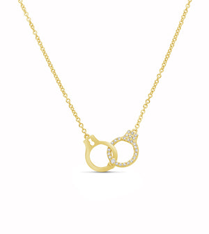 Diamond Handcuff Necklace - 14K Yellow Gold - OLIVE & CHAIN Fine Jewelry