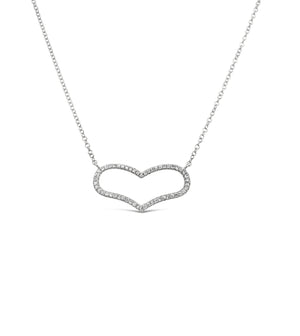 Diamond Open Heart Necklace - 14K  - Olive & Chain Fine Jewelry
