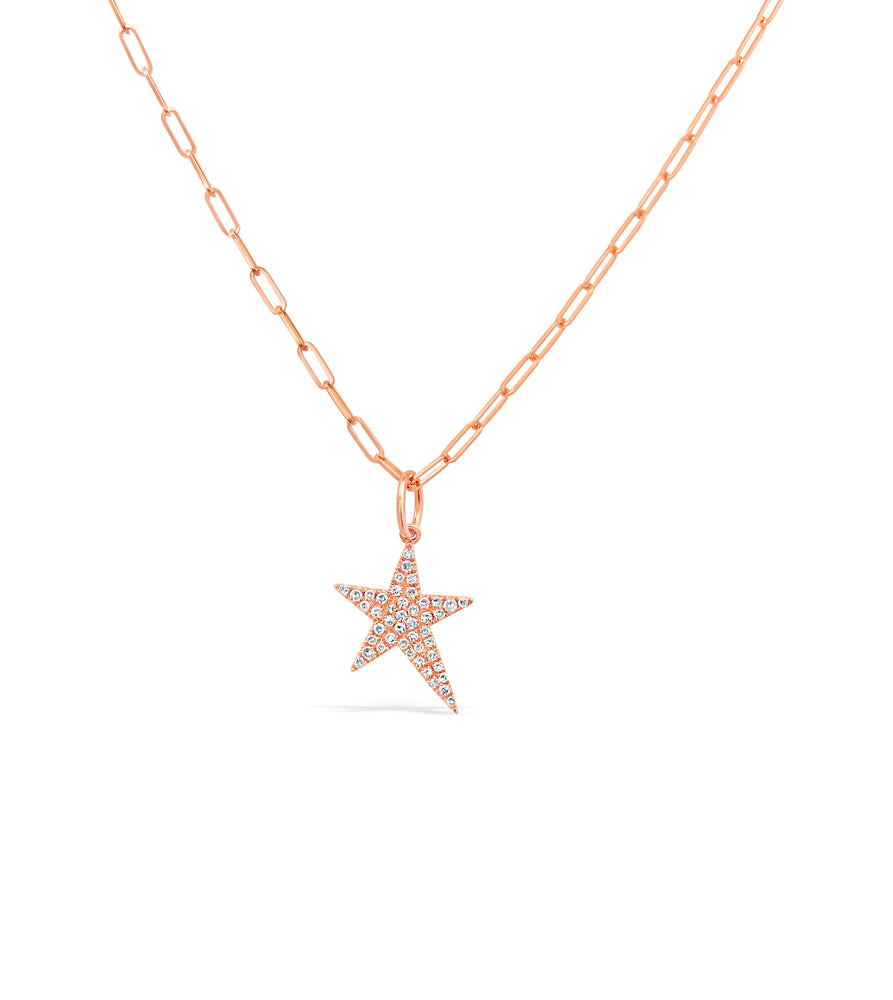Diamond Rockstar Pendant - 14K Rose Gold - OLIVE & CHAIN Fine Jewelry
