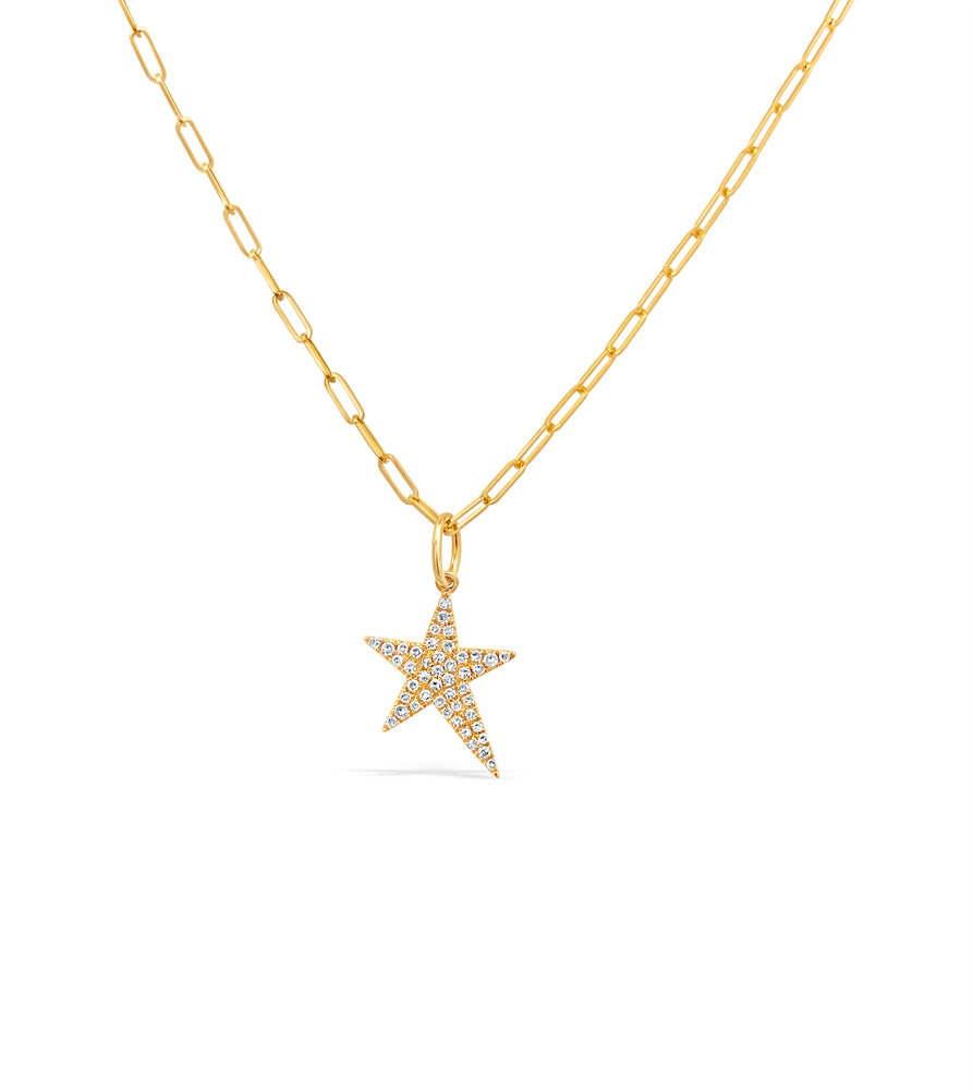 Diamond Rockstar Pendant - 14K Yellow Gold - OLIVE & CHAIN Fine Jewelry