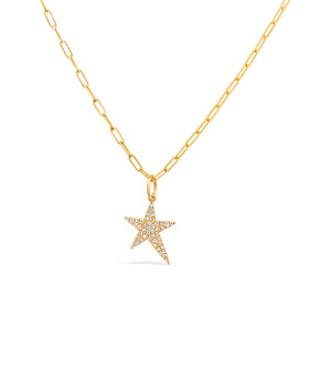 Diamond Rockstar Pendant - 14K Yellow Gold - Olive & Chain Fine Jewelry