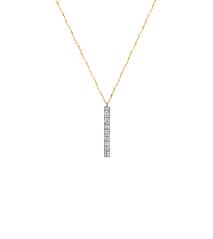 Diamond Vertical Bar Necklace - 14K  - Olive & Chain Fine Jewelry