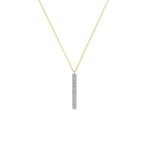 Diamond Vertical Bar Necklace - 14K  - Olive & Chain Fine Jewelry