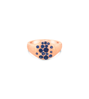 Sapphire Celestial Pinky Ring - 14K Rose Gold / 3.5 - Olive & Chain Fine Jewelry