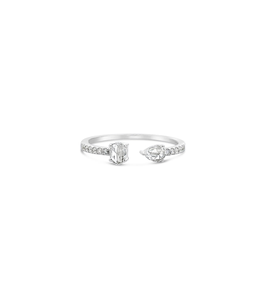 Rose Cut Diamond Toi et Moi Ring - 14K  - Olive & Chain Fine Jewelry