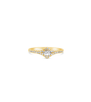 Rose Cut Diamond Royal Ring - 14K Yellow Gold / 6 - Olive & Chain Fine Jewelry