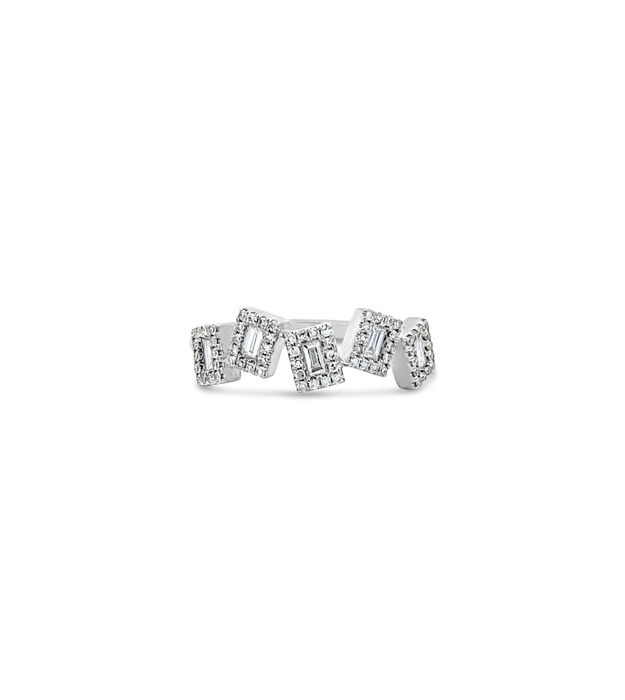 Diamond Baguette Dancing Ring - 14K White Gold / 5.5 - OLIVE & CHAIN Fine Jewelry