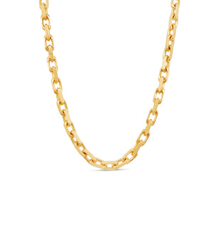 14k Gold Cable Anchor Chain Necklace - 14K  - Olive & Chain Fine Jewelry
