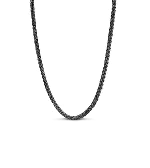 Black Silver Franco Chain Necklace - 14K  - Olive & Chain Fine Jewelry