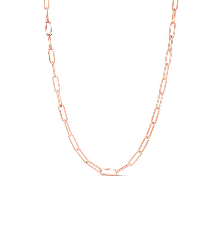 14K Rose Gold Paperclip Chain Necklace - 14K - OLIVE & CHAIN Fine Jewelry
