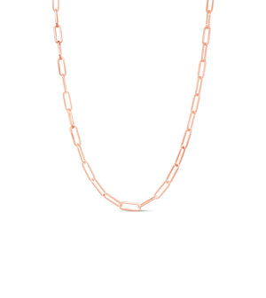 14K Rose Gold Paperclip Chain Necklace - 14K - OLIVE & CHAIN Fine Jewelry