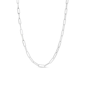 14K White Gold Paperclip Chain Necklace - 14K - OLIVE & CHAIN Fine Jewelry