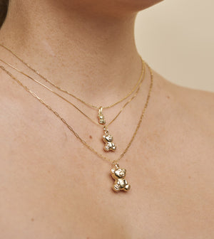 14k Gold Teddy Bear Necklace - 14K - OLIVE & CHAIN Fine Jewelry