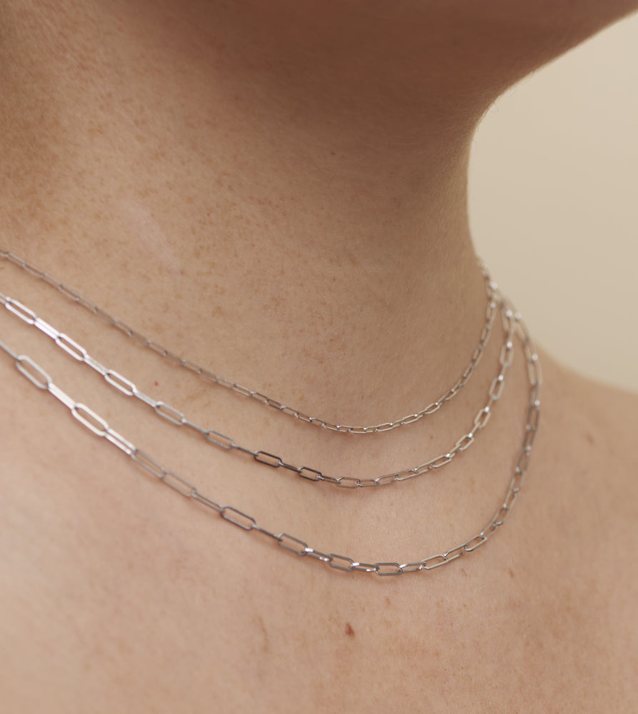 14K White Gold Paperclip Chain Necklace - 14K - OLIVE & CHAIN Fine Jewelry