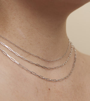 14K White Gold Paperclip Chain Necklace - 14K - OLIVE & CHAIN Fine Jewelry