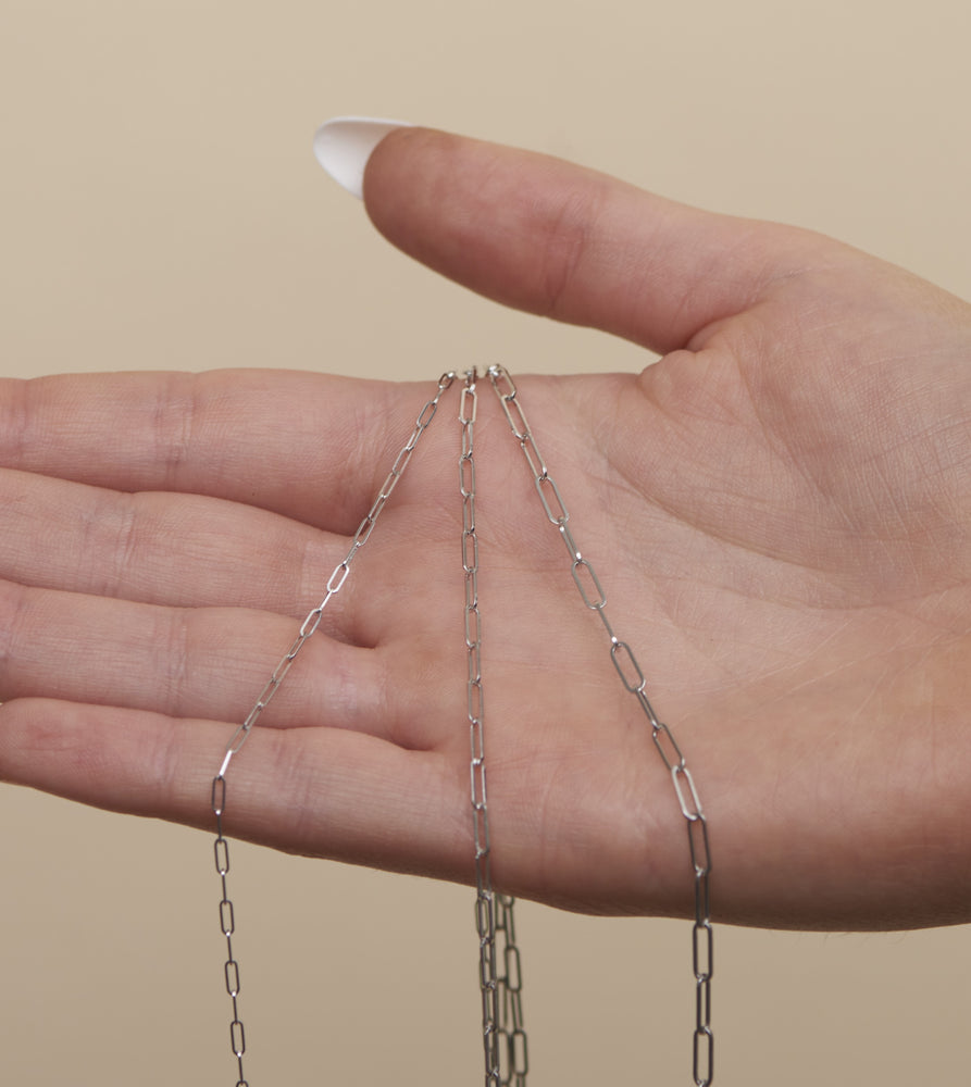 14K White Gold Paperclip Chain Necklace - 14K - OLIVE & CHAIN Fine Jewelry