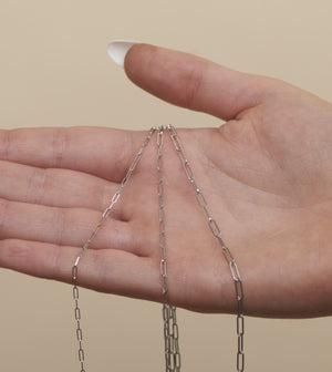 14K White Gold Paperclip Chain Necklace - 14K - OLIVE & CHAIN Fine Jewelry