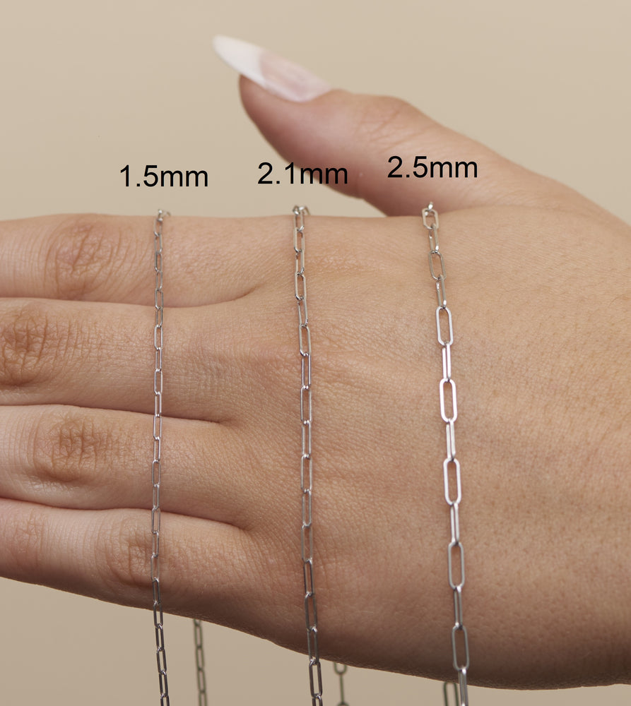 14K White Gold Paperclip Chain Necklace - 14K - OLIVE & CHAIN Fine Jewelry