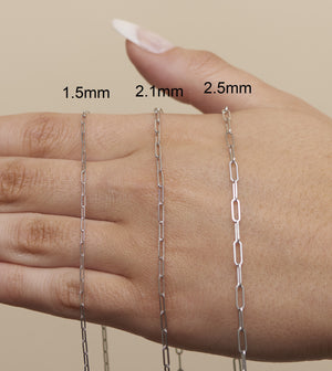 14K White Gold Paperclip Chain Necklace - 14K - OLIVE & CHAIN Fine Jewelry