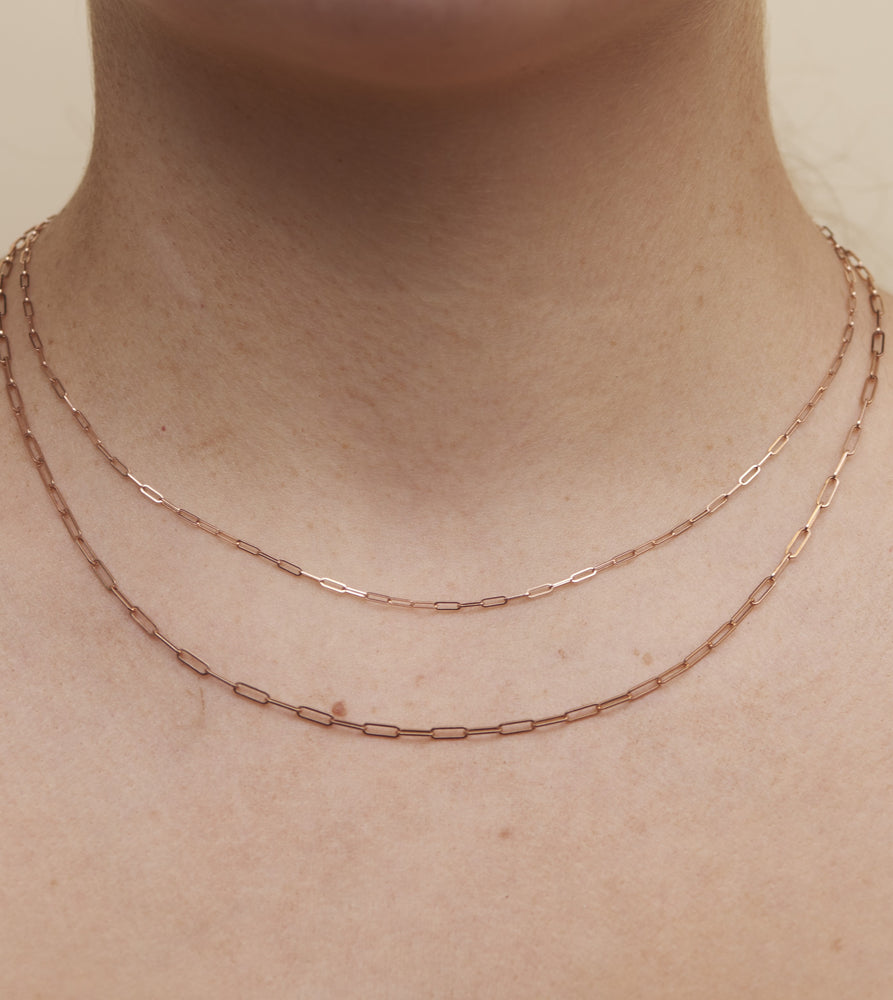 14K Rose Gold Paperclip Chain Necklace - 14K - OLIVE & CHAIN Fine Jewelry