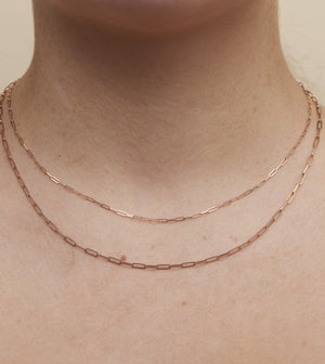 14K Rose Gold Paperclip Chain Necklace - 14K - OLIVE & CHAIN Fine Jewelry