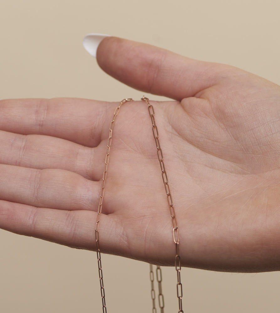 14K Rose Gold Paperclip Chain Necklace - 14K - OLIVE & CHAIN Fine Jewelry