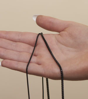 Black Silver Franco Chain Necklace - 14K  - Olive & Chain Fine Jewelry