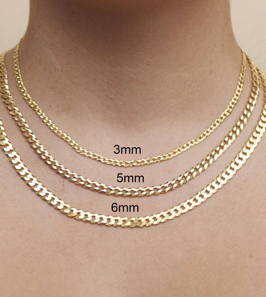 Gold Plated Silver Curb Chain Necklace - 14K  - Olive & Chain Fine Jewelry
