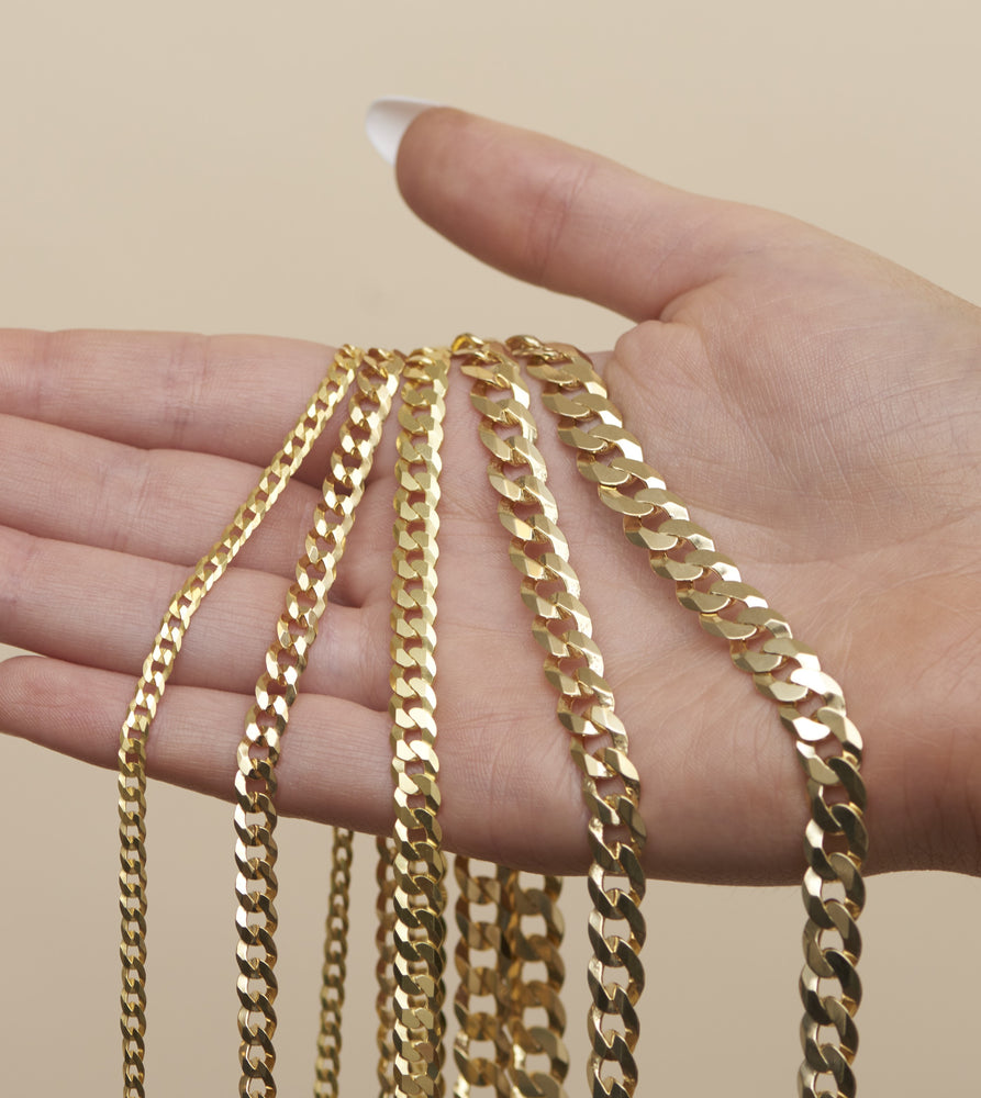 Gold Plated Silver Curb Chain Necklace - 14K  - Olive & Chain Fine Jewelry