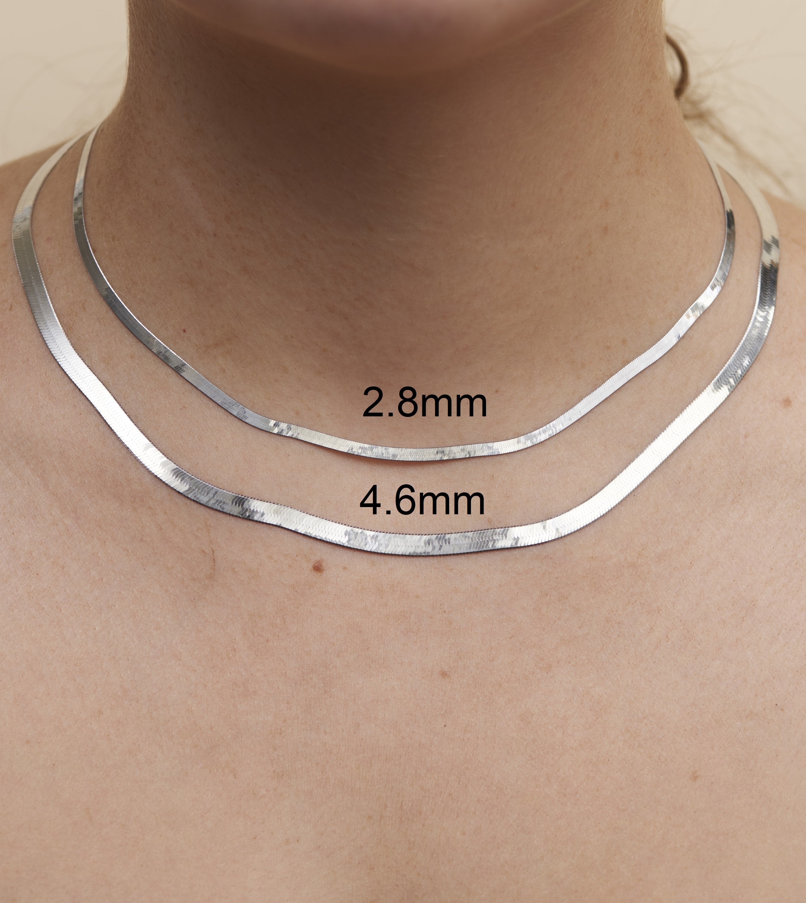 075 Chain Color 14k White Gold Herringbone Chain Necklace – OLIVE & CHAIN