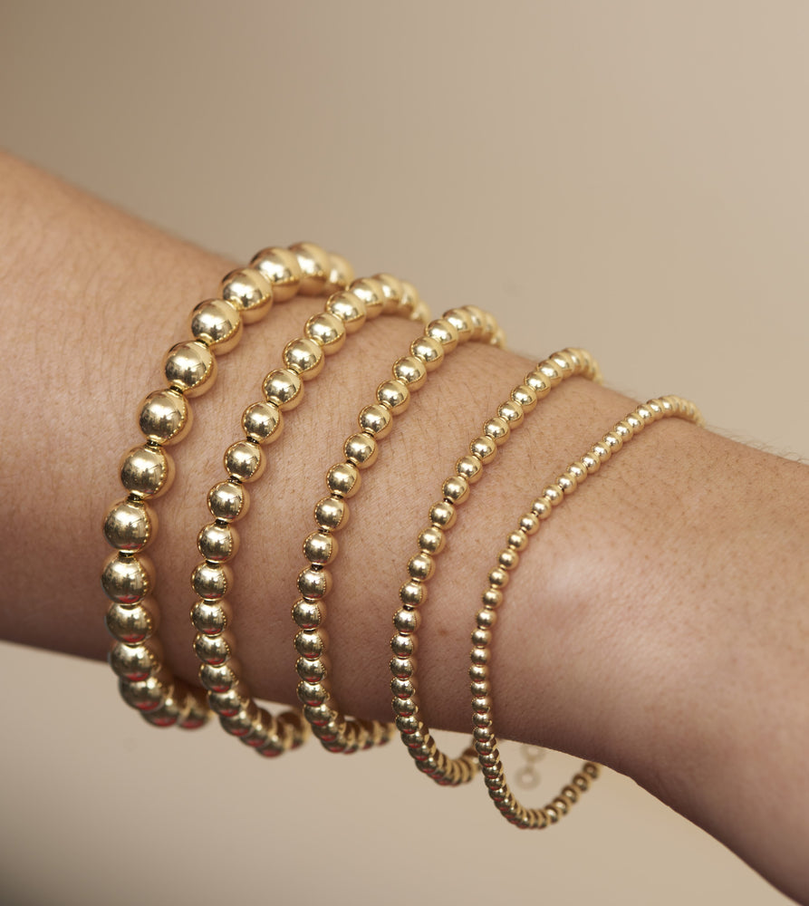 14k Gold Ball Bead Chain Bracelet - 14K  - Olive & Chain Fine Jewelry