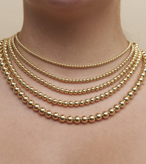 14k Gold Ball Bead Chain Necklace - 14K - OLIVE & CHAIN Fine Jewelry