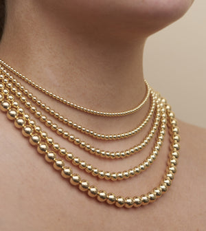14k Gold Ball Bead Chain Necklace - 14K - OLIVE & CHAIN Fine Jewelry