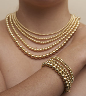 14k Gold Ball Bead Chain Necklace - 14K - OLIVE & CHAIN Fine Jewelry