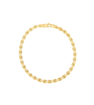 14k Gold Flat Link Bracelet - 14K Yellow Gold - OLIVE & CHAIN Fine Jewelry
