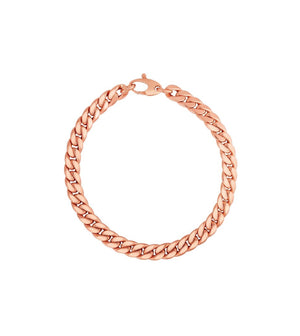 14k Gold Cuban Link Bracelet - 14K Rose Gold - Olive & Chain Fine Jewelry