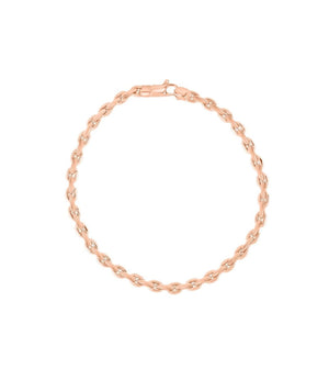 14k Gold Flat Link Bracelet - 14K Rose Gold - Olive & Chain Fine Jewelry
