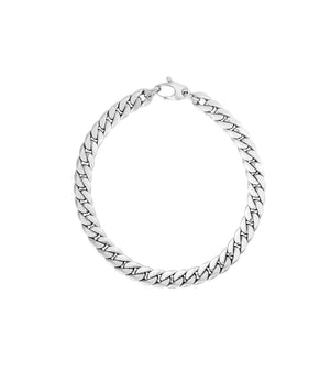 14k Gold Cuban Link Bracelet - 14K White Gold - Olive & Chain Fine Jewelry