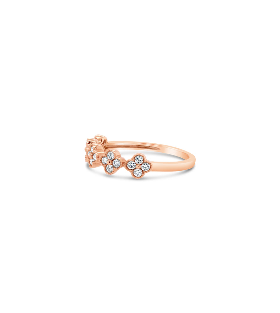 Diamond Clover Stackable Band - 14K  - Olive & Chain Fine Jewelry