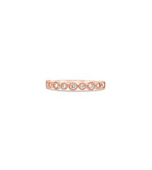 Diamond Alternating Bezel Set Band - 14K Rose Gold / 5 - OLIVE & CHAIN Fine Jewelry
