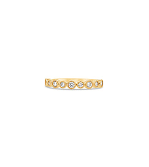 Diamond Alternating Bezel Set Band - 14K Yellow Gold / 5 - Olive & Chain Fine Jewelry