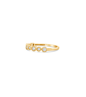 Diamond Alternating Bezel Set Band - 14K - OLIVE & CHAIN Fine Jewelry