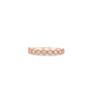 Diamond Hexagon Set Band - 14K Rose Gold / 5 - OLIVE & CHAIN Fine Jewelry