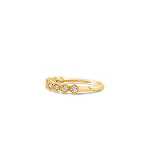 Diamond Hexagon Set Band - 14K - OLIVE & CHAIN Fine Jewelry