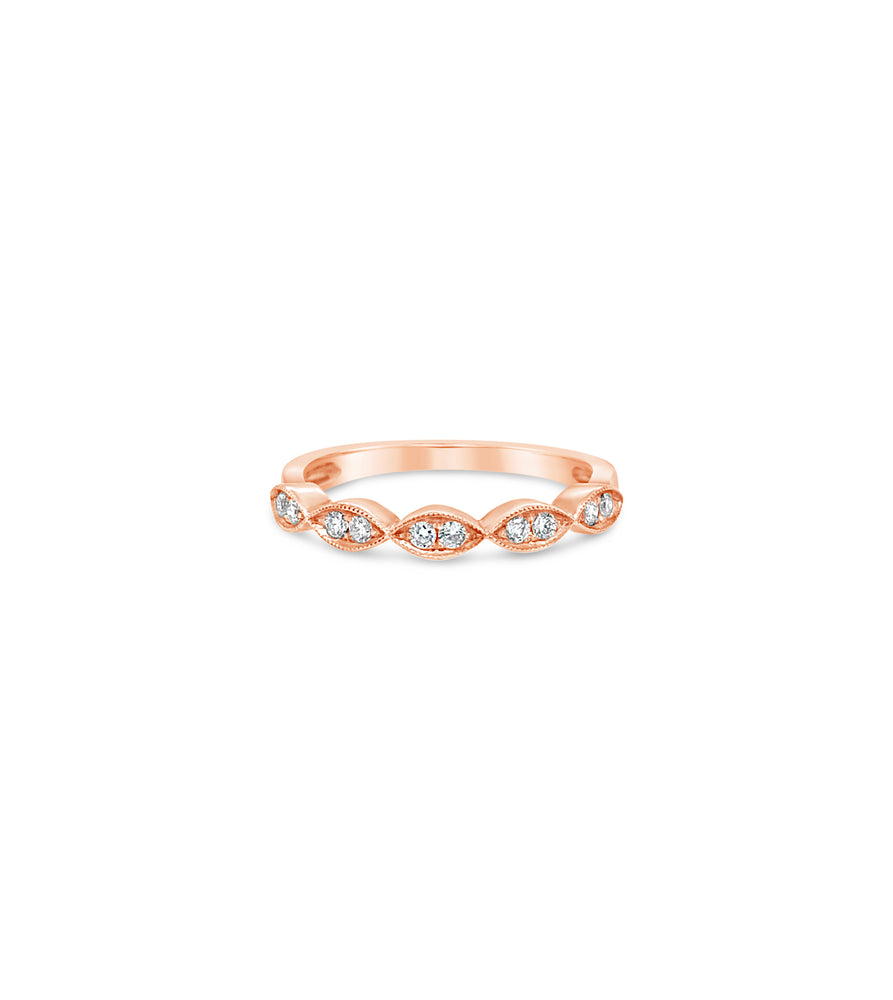 Diamond Marquise Band - 14K Rose Gold / High Polish / 5 - OLIVE & CHAIN Fine Jewelry