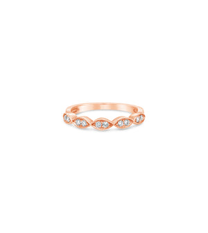Diamond Marquise Band - 14K Rose Gold / High Polish / 5 - OLIVE & CHAIN Fine Jewelry