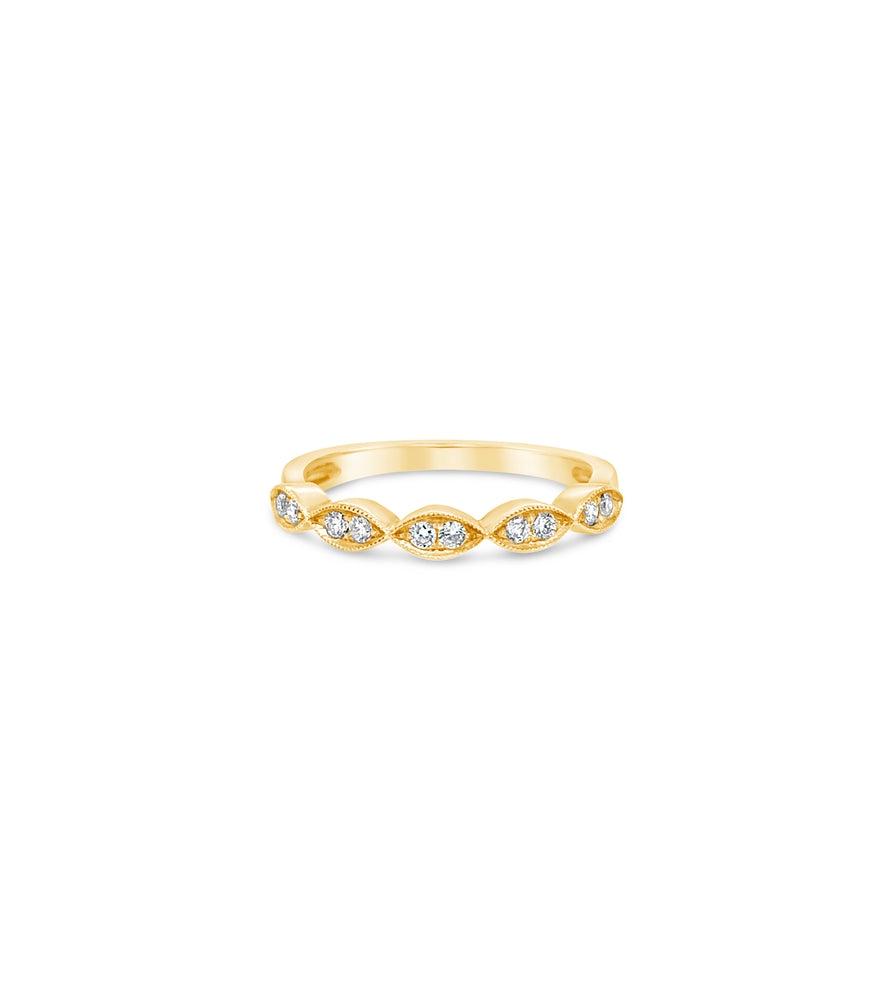 Diamond Marquise Band - 14K Yellow Gold / High Polish / 5 - OLIVE & CHAIN Fine Jewelry