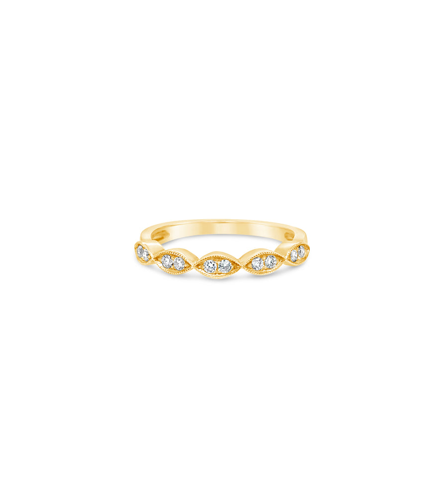 Diamond Marquise Band - 14K Yellow Gold / High Polish / 5 - Olive & Chain Fine Jewelry